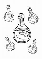 Premium Vector  Halloween Magic potion Bottle coloring For Kids And sketch template