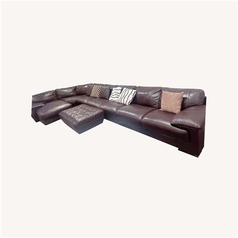 Natuzzi Italian Leather Sectional - AptDeco