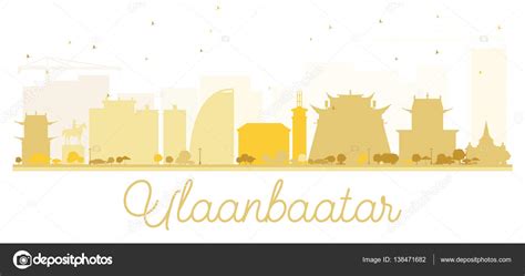 Ulaanbaatar City skyline golden silhouette. — Stock Vector © booblgum ...