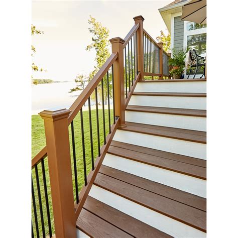 Trex (Assembled: 6-ft x 3-ft) Enhance Saddle Composite Deck Railing Kit ...