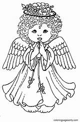 Little Angel Christmas Coloring Page  Free Printable Pages sketch template