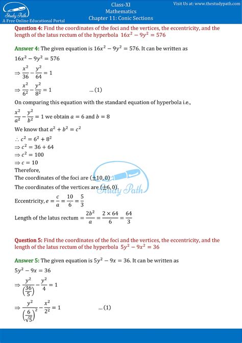 NCERT Solutions Class 11 Maths Chapter 11 Exercise 11.4 – Study Path