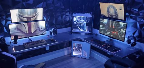With a new home comes a new Battlestation! Custom floating desk was a first for me ...
