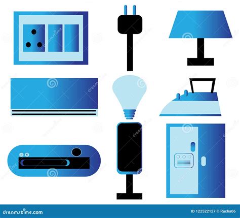 Electricity Spread in Various Electrical Gadgets Stock Vector ...