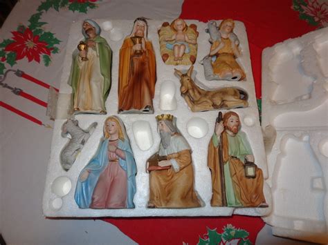 Vintage Homco Home Interior 9 Pc Porcelain Christmas Nativity Set Exc ...