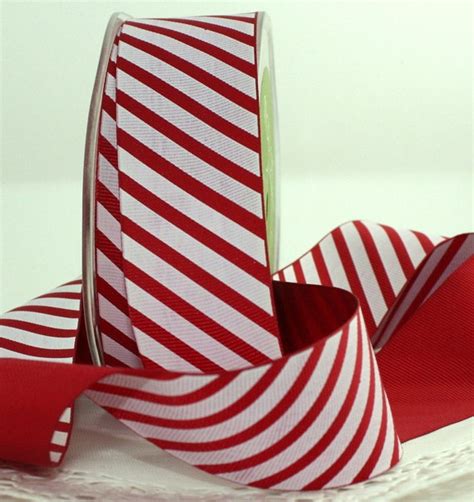 Red & White Striped Ribbon 1.5 w by the yard Christmas