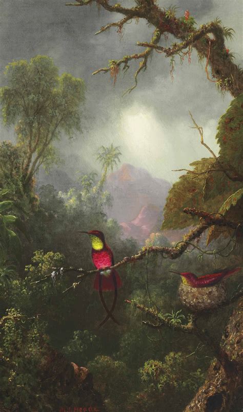 Martin Johnson Heade (1819-1904) , Nesting Hummingbirds, Brazilian ...