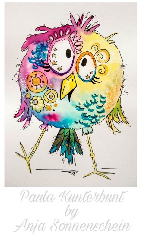 Pin by Anja Sonnenschein on Colorful Crazy World | Whimsical art paintings, Bird drawings, Happy ...