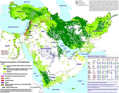 Map of Middle East Religions