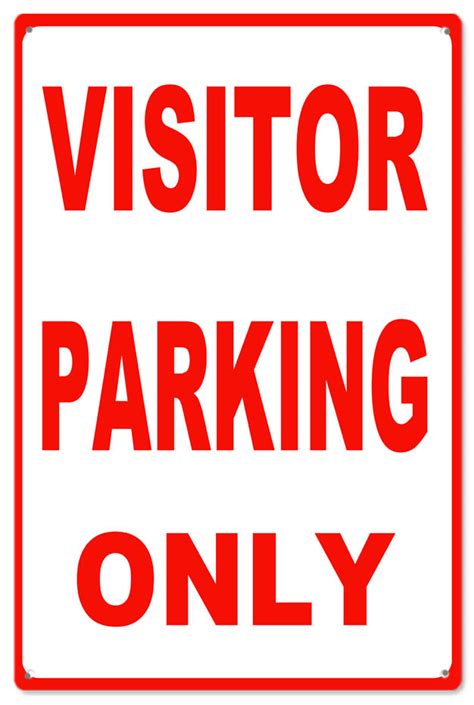 Visitor Parking Only Warning Caution Sign - Reproduction Vintage Signs