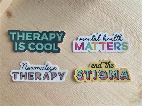 Mental health stickers 4 pack normalize therapy end the stigma therapy ...