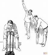 Cricket Coloring Player Printable Pages Bat Colouring Kids Picture  sketch template