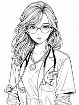 Premium AI Image  Cute Girl Black And White lineart line Art coloring sketch template