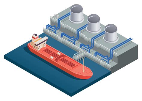 LNG Terminal Isometric Composition 12696960 Vector Art at Vecteezy