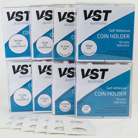 VST 2x2 Coin Holders Self Adhesive Type 32.5 mm Pack of 50 - Western ...