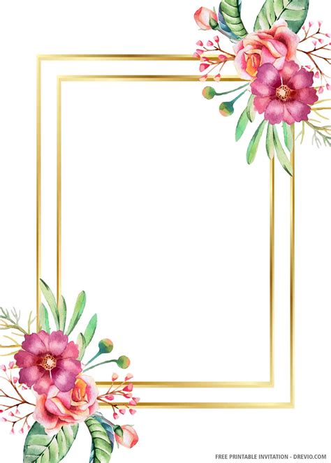 (FREE PRINTABLE) Gold Wedding Invitation Template | Gold wedding invitations, Wedding invitation ...