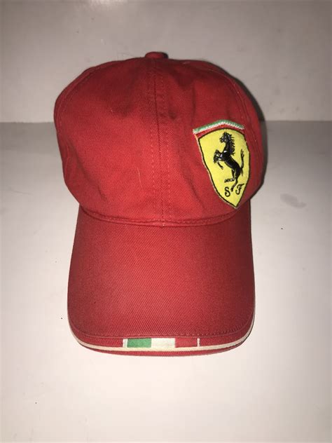 Puma Red Ferrari Embroidered Patch Logo Hat Adjustabl… - Gem