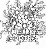 Coloring Spring Hello Pages Printables Printable March Kids Print  sketch template