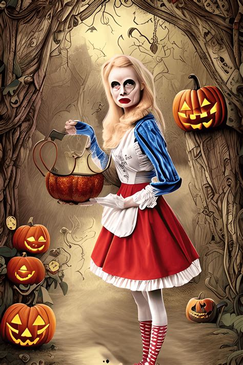 Halloween Alice in Wonderland Graphic · Creative Fabrica