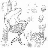 Mermaid Coloring Pages sketch template