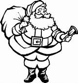 Santa Ringing A Bell  Printable Christmas Coloring Page sketch template