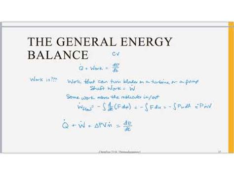 Energy Balance Equation Thermodynamics