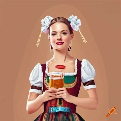 Oktoberfest invitation with lively tent atmosphere and traditional treats on Craiyon