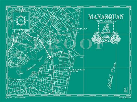 Map of Manasquan, NJ | Custom maps | Bank and Surf