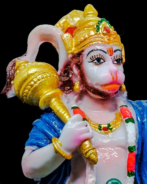 Hanuman Statue Marble Stone Indian Hindu God Idol Protection Statue ...