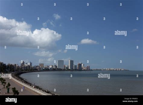 View of Nariman Point skyline from Marine Drive, Mumbai, Maharashtra, India Stock Photo - Alamy