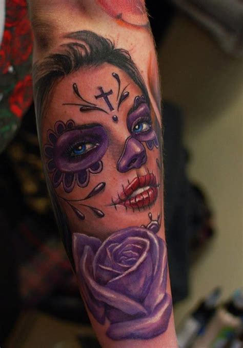 112 best images about Muerte Tattoos on Pinterest | Sugar skull tattoos, Santa muerte and Day of ...