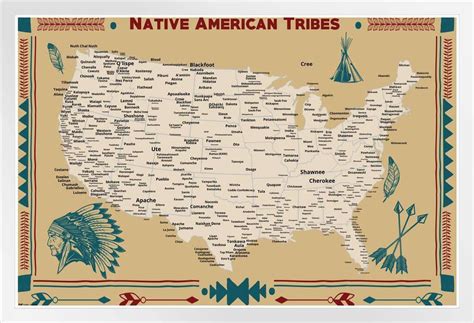 Native American Tribe State Icons Map Native Indigenous People Picture Photograph Photo Map ...