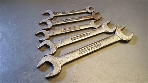 Lot of 5 Vintage Dunlap Wrenches Forged in USA Marked "V" on Handles ...