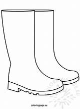 Autumn  Rain Boots Coloring Page sketch template