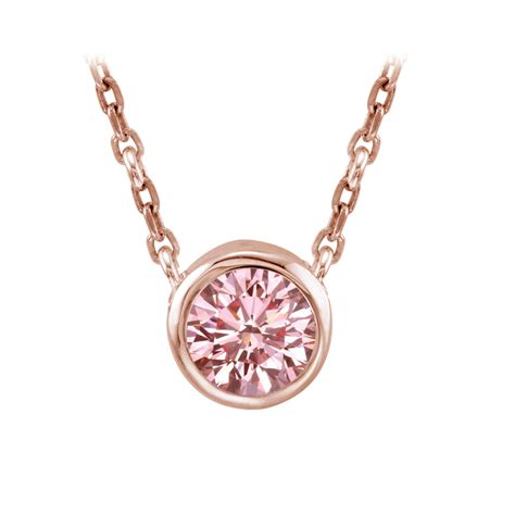 .55ct Fancy Pink Diamond Solitaire Necklace in 14K Rose Gold (stunning!)