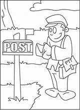 Coloring Mail Postman Mailman Delivery Truck Drawing Carrier Pages  sketch template