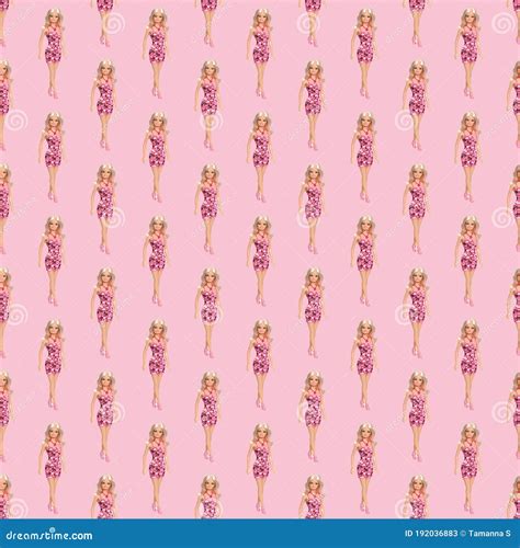 Cute Barbie Pattern On Pink Background. Editorial Photo | CartoonDealer ...