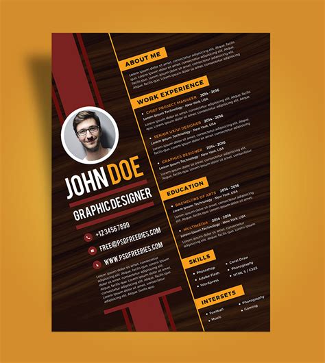 Creative resume psd files free download