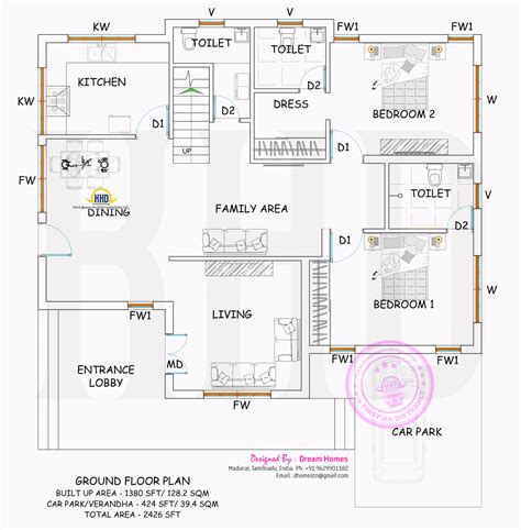 2426 q-ft house with plan - Kerala Home Design and Floor Plans - 9K+ Dream Houses