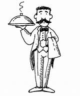 Waiter And Waitress Coloring Page sketch template