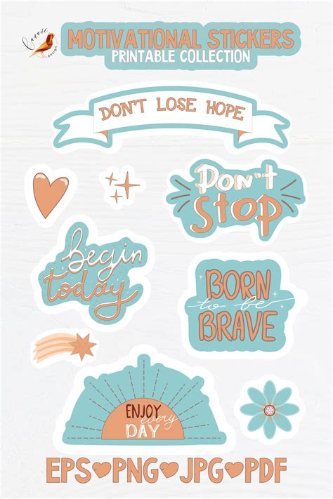 Cute MOTIVATIONAL stickers Printable collection