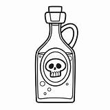 Alchemical Ingredient In A Bottle With Scull On The Label Color  sketch template