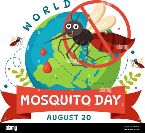 World Mosquito Day Vector Illustration on 20 August with Midge Can Cause Dengue Fever and ...