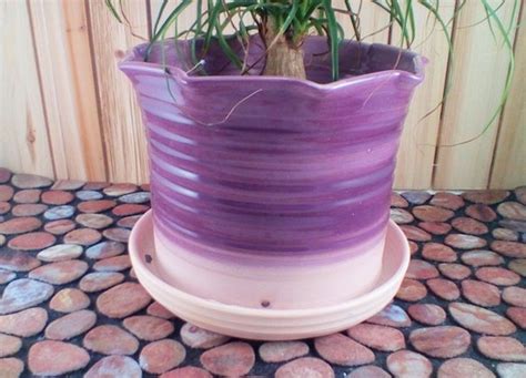 Large purple planter flower planter flower by SummerHollowPottery