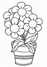 Flower Easy Coloring Pages sketch template