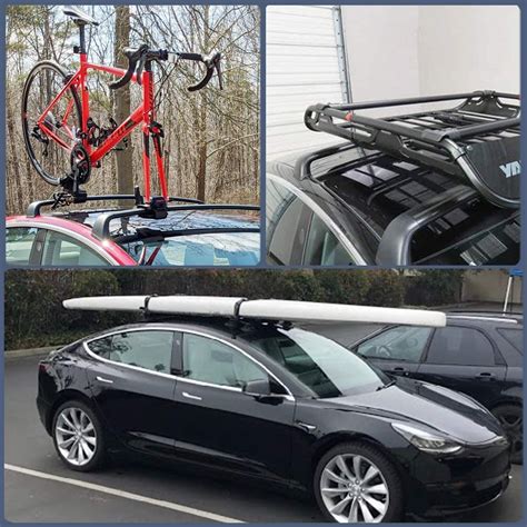 Tesla Model 3 Black Aluminum Roof Rack Lockable - RackTrip - Canada Car Racks and More!
