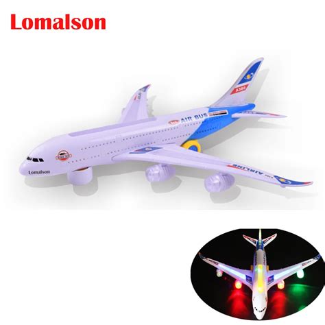 30cm Electric Airplane Child Toy Toys Moving Flashing Lights Sounds Kids Toy DIY Assembly ...