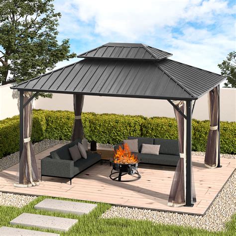 Zenova 12 Ft. W x 10 Ft. D Aluminum Patio Gazebo & Reviews | Wayfair