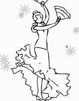 Flamenco Dancer Coloring Pages Sketch Page sketch template