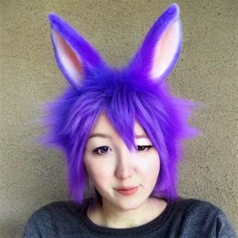 bunny furry, pink fur, purple fluffy hair on top of | Stable Diffusion ...